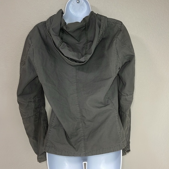 Uniqlo Hooded Utility Jacket Slim Fit Womens small Gray Full Zip - Picture 2 of 6